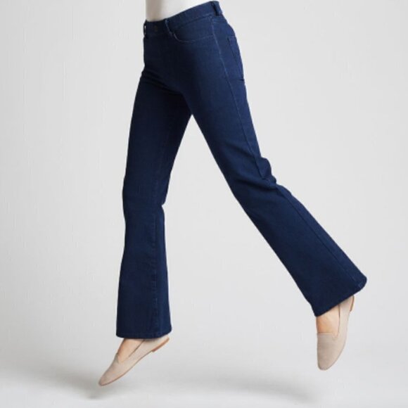 Betabrand Yoga Denim Boot-Cut with 4-Pockets in Dark Indigo sz S Petite - Picture 1 of 5
